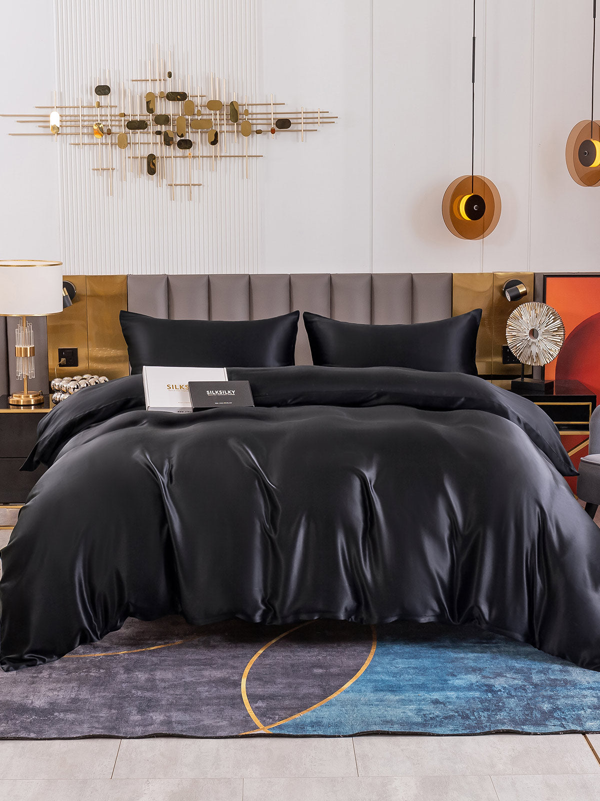 [Zwart] SilkSilky-NL 19Momme Bedding Set 002