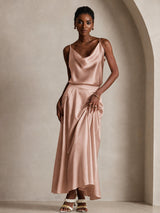 [Toscane] SilkSilky-NL Spaghetti Strap Cowl Neck Cami-Top 004