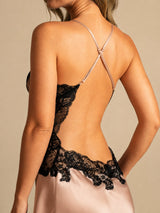 [Toscane] SilkSilky-NL Spaghetti Strap V Neck Nachthemd 003