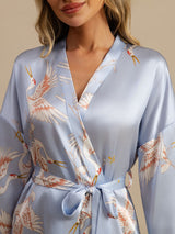 [Lichtblauw] SilkSilky-NL 3/4 Sleeve Dames Kamerjas 005