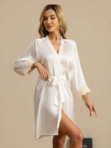 [Wit] SilkSilky-NL 3/4 Sleeve Dames Kamerjas 004