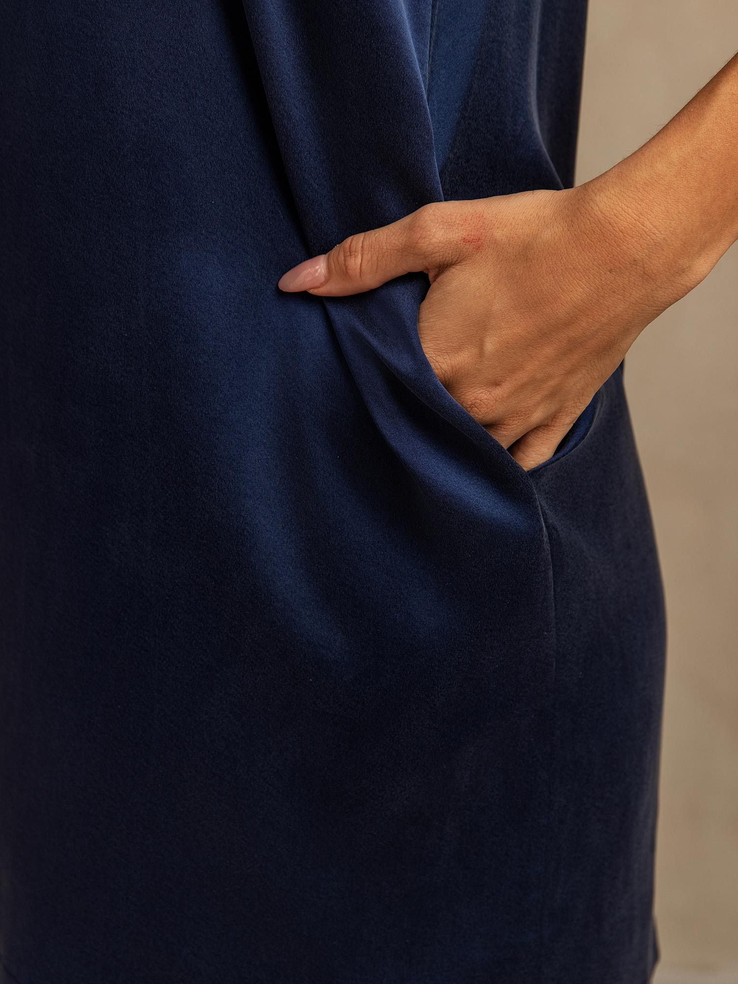 [Donkerblauw] SilkSilky-NL 19Momme Zijde Nightgown 005