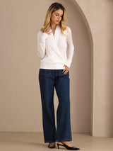[Wit] SilkSilky-NL Long Sleeve Blouse 007