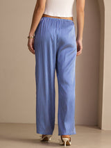 [Blauwe Krijtstreep] SilkSilky-NL Womens Pants 002