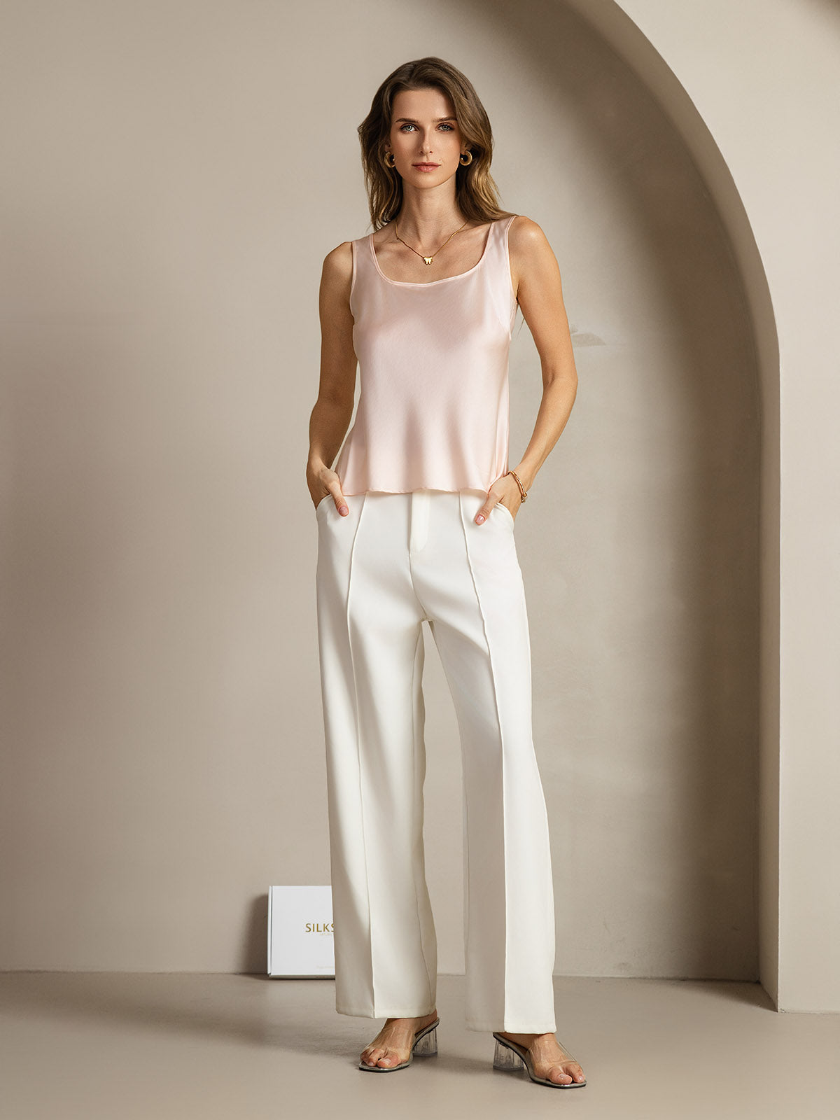 [Roze] SilkSilky-NL 19Momme Zijde Camisoles 004