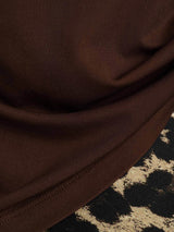 [Koffie] SilkSilky-NL Short Sleeve V Neck Dames T-Shirt 005