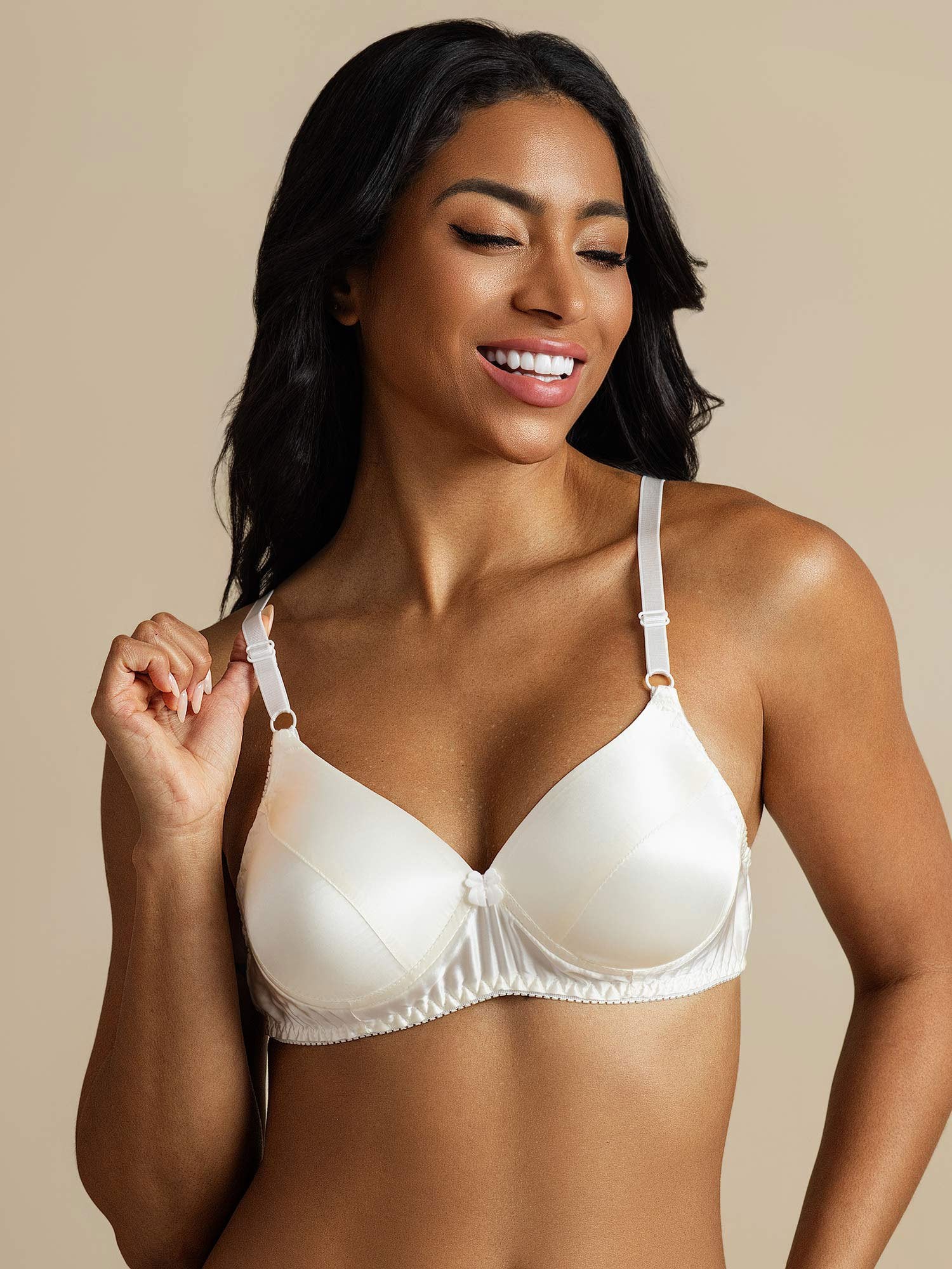 [Wit] SilkSilky-NL Zijde Bra 001,