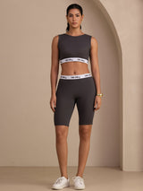 [Grijs] SilkSilky-NL Sleeveless Crew Neck Women's Outfit Sets 001