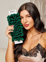 [Donkergroen] SilkSilky-NL Scrunchie 002