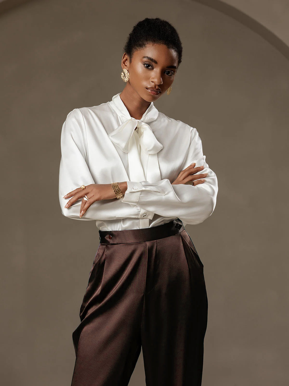 [Pure Chocolade] SilkSilky-NL 19Momme Zijde Womens Pants 004