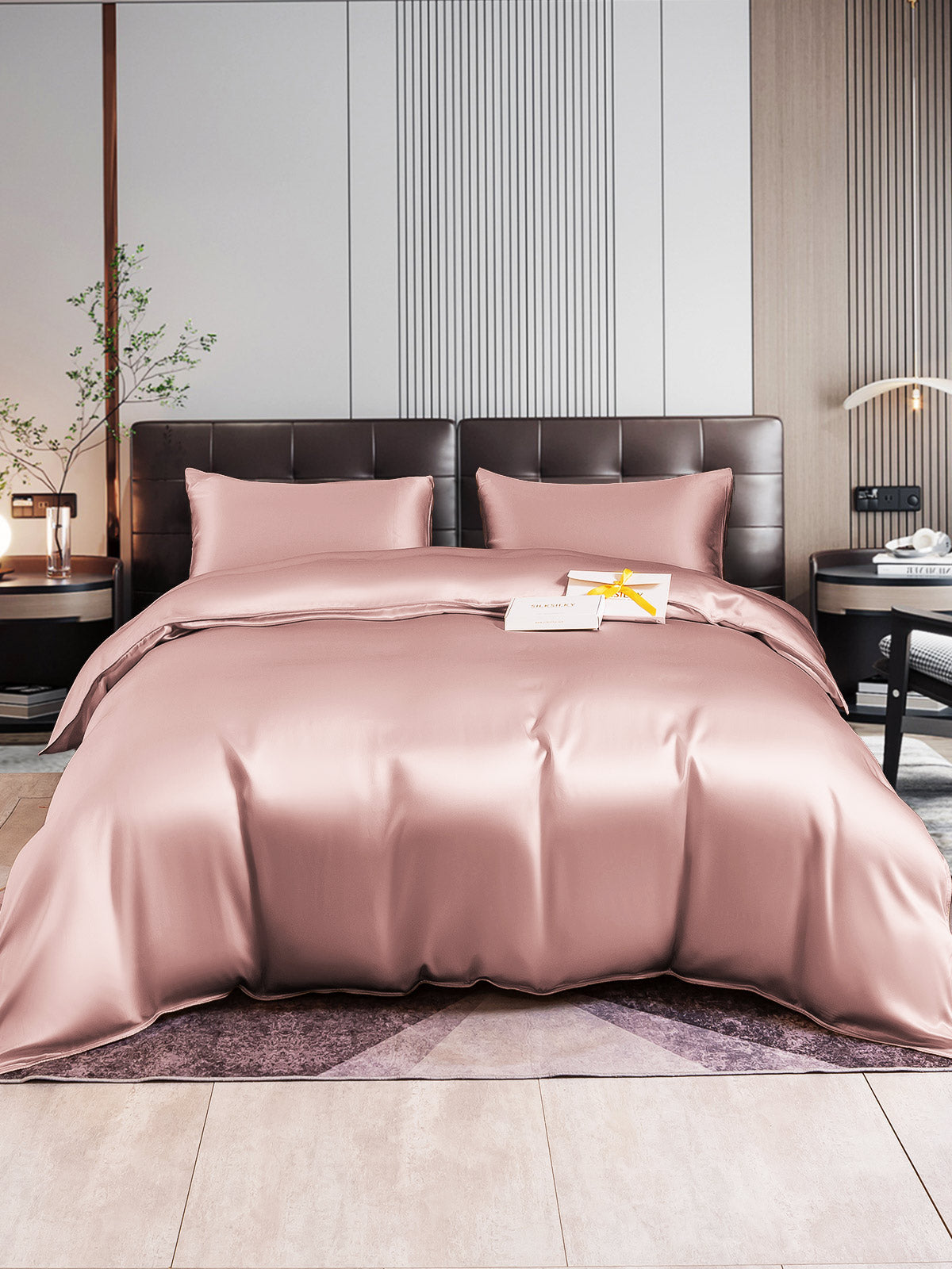 SilkSilky NL 22Momme Pure Silk Bedding Set BleekMauve 001