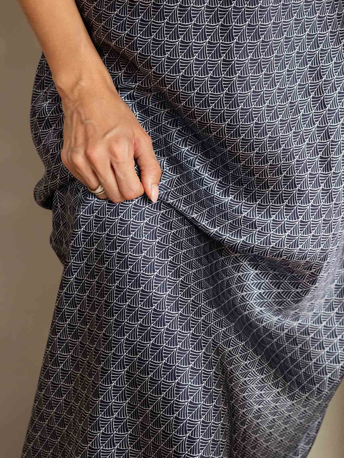 [Marine Ginkgo] SilkSilky-NL 19Momme Zijde Dress 007