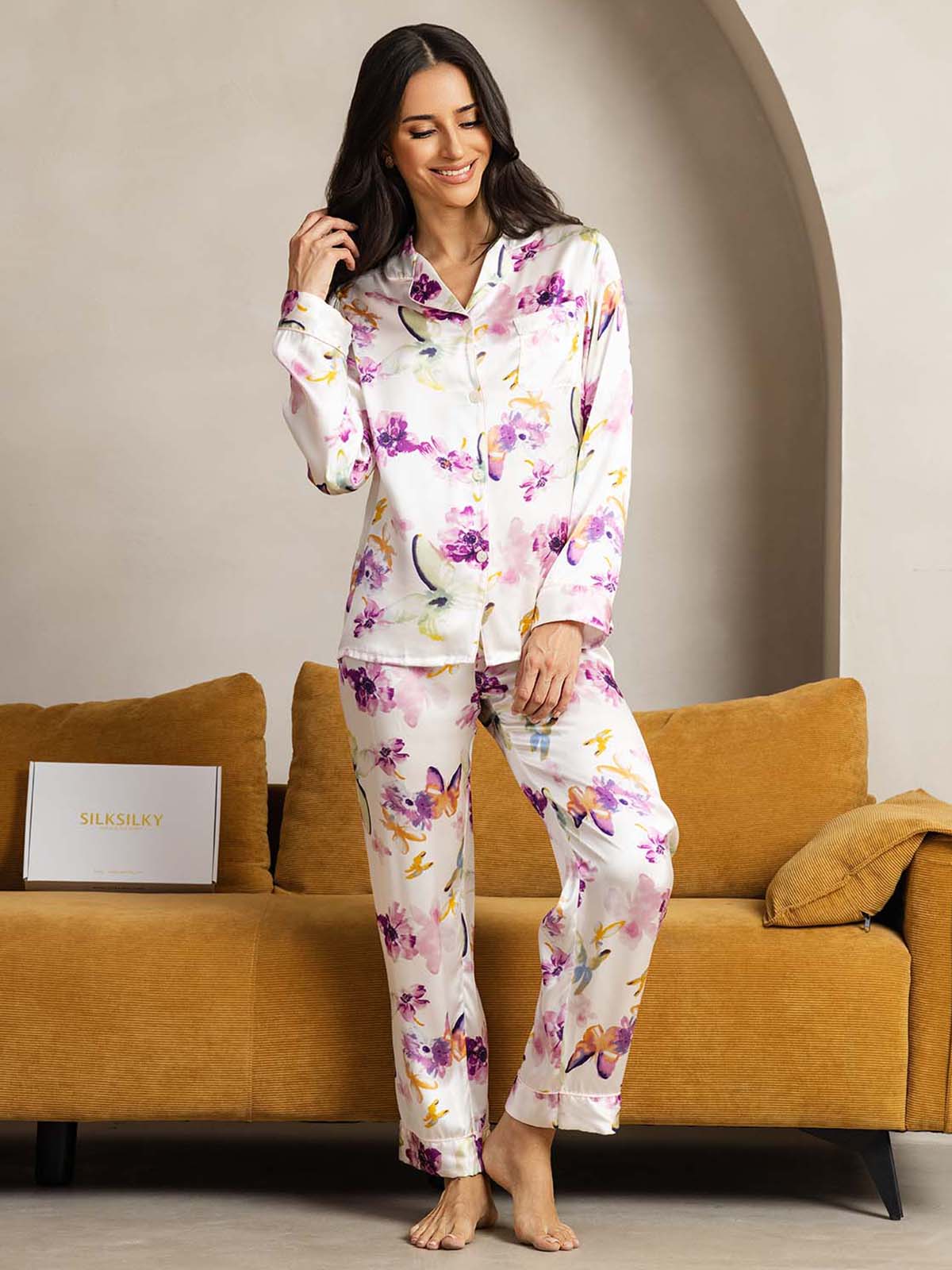 [Aquarelbloemen] SilkSilky-NL Womens Pajamas 001