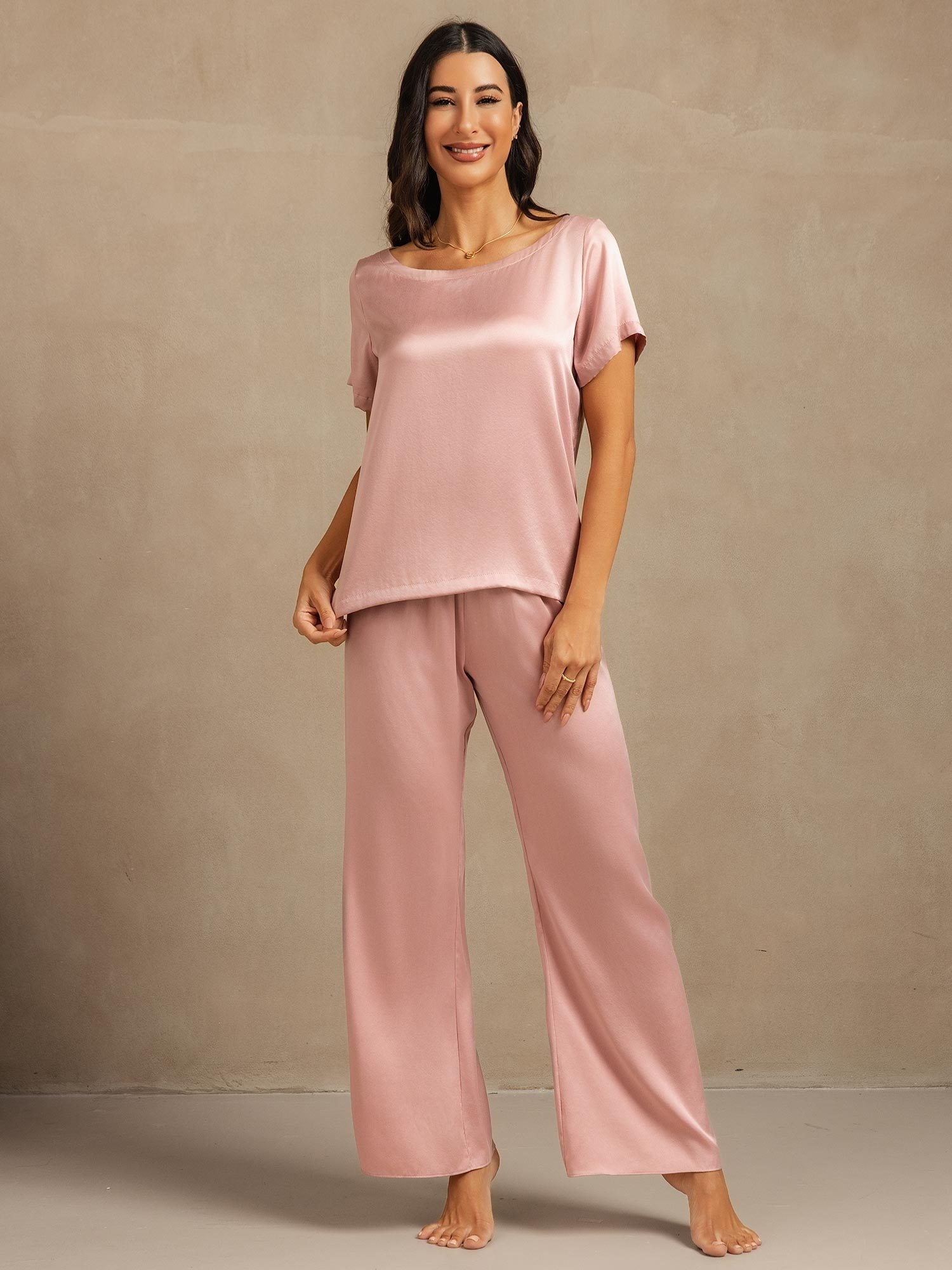 [Perzikhuid] SilkSilky-NL 19Momme Zijde Womens Pajamas 007