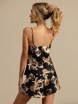[Zwarte Draak] SilkSilky-NL Spaghetti Strap V Neck Cami-Set 002