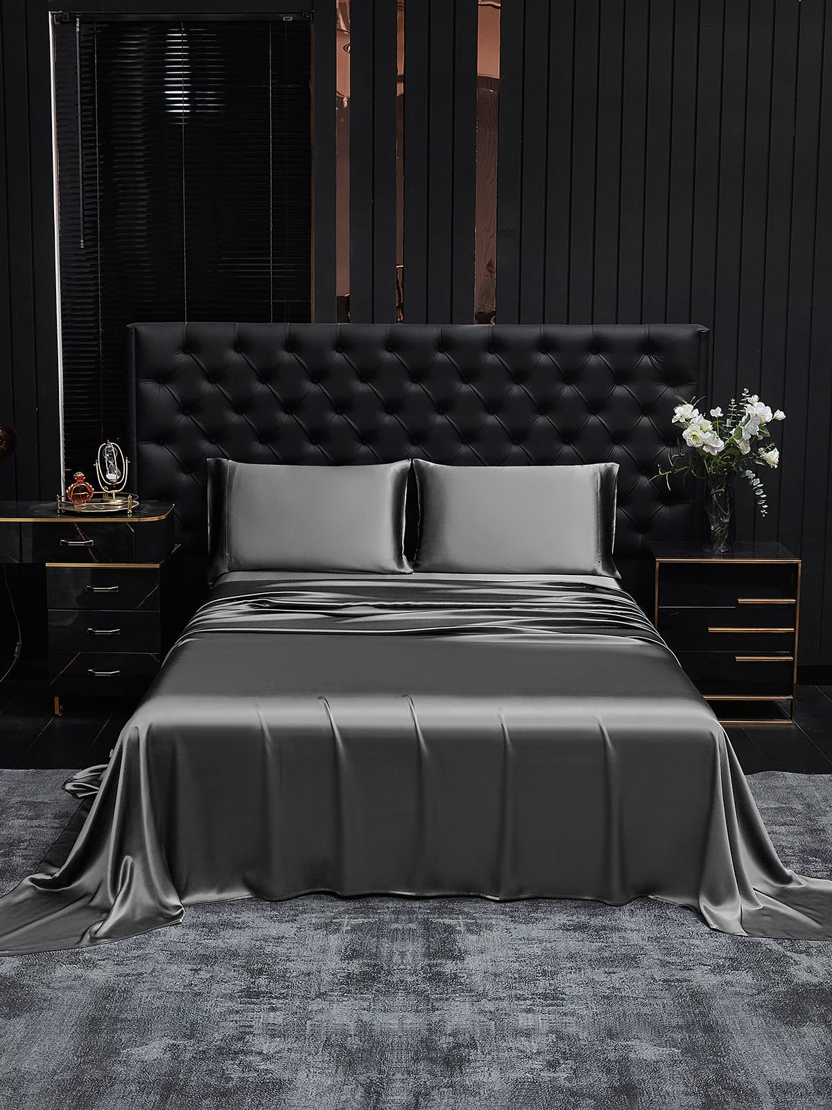 [Donkergrijs] SilkSilky-NL 19Momme Bedding Set 001