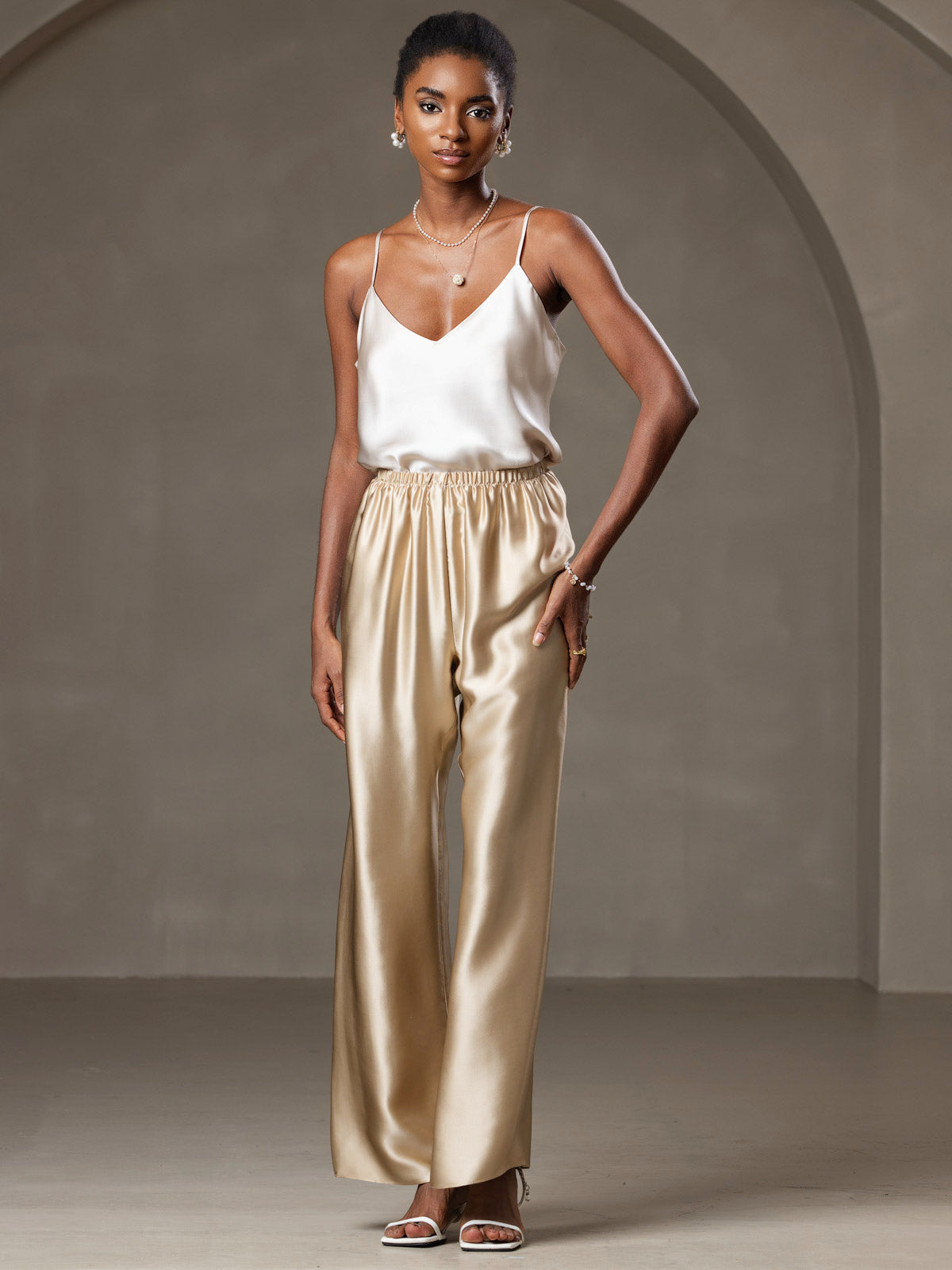 [Beige] SilkSilky-NL Camisoles 006