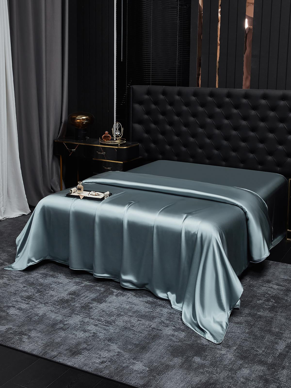 [Grijsachtig Blauw] SilkSilky-NL 19Momme Duvet Cover 001