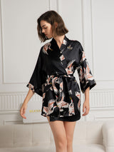 [Zwart] SilkSilky-NL 3/4 Sleeve Dames Kamerjas 001