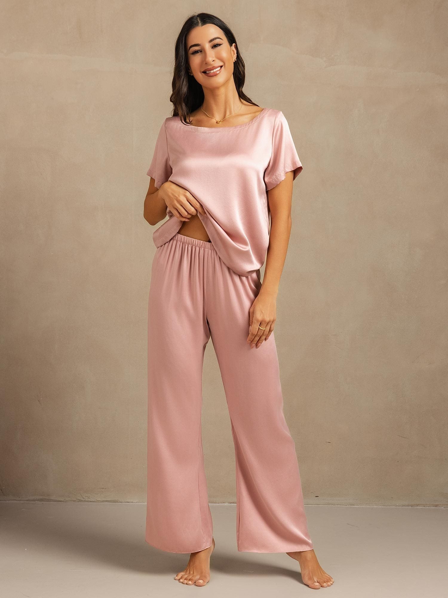 [Perzikhuid] SilkSilky-NL 19Momme Zijde Womens Pajamas 001