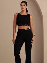 [Zwart] SilkSilky-NL Sleeveless Crew Neck Women's Outfit Sets 003