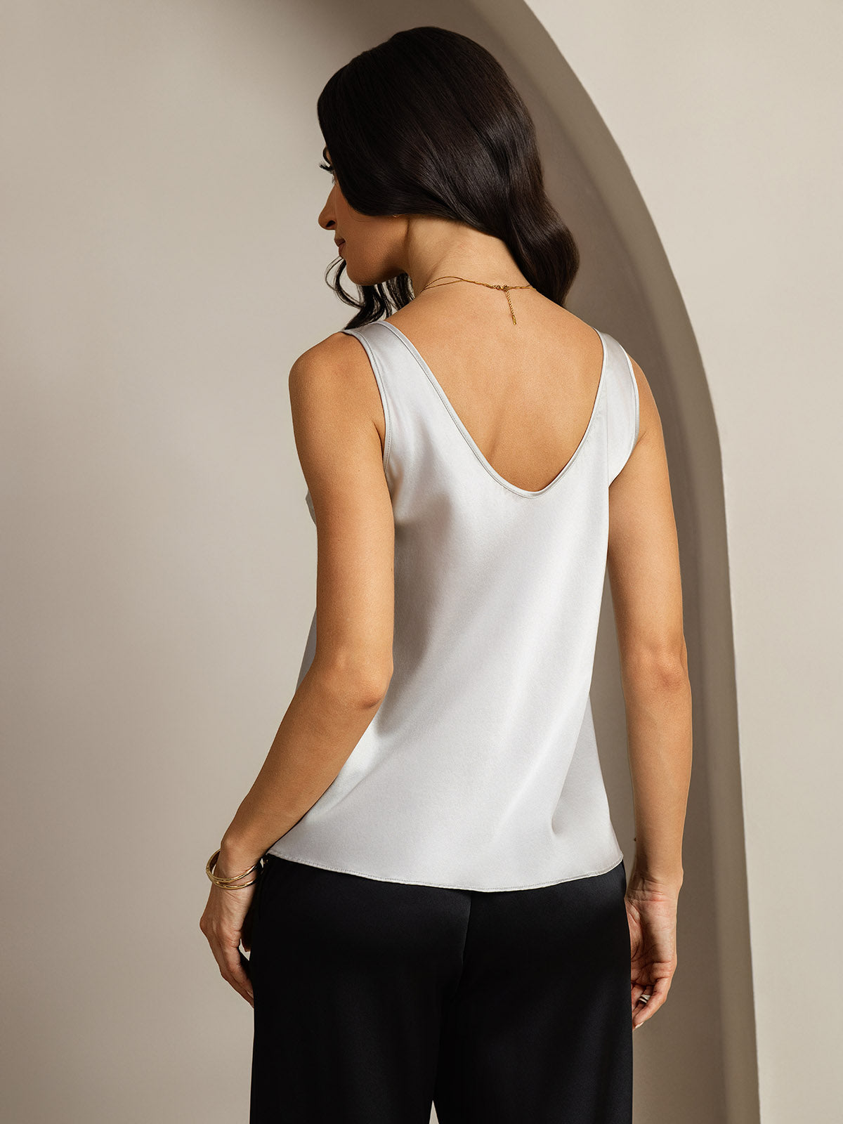 [Zilver] SilkSilky-NL 19Momme Zijde Camisoles 002