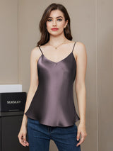 [Paars Grijs] SilkSilky-NL Spaghetti Strap V Neck Cami-Top 005