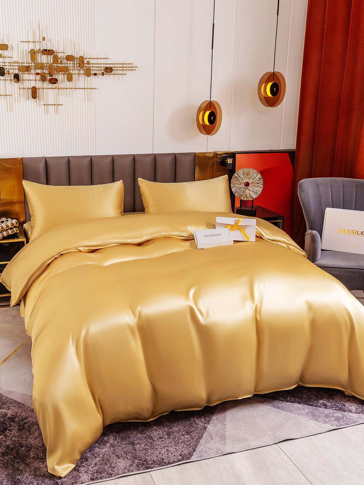 [Champagne] SilkSilky-NL 19Momme Bedding Set 002