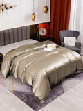 SilkSilky NL 19Momme Pure Silk Duvet Cover Khaki 004