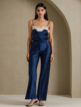[Donkerblauw] SilkSilky-NL Spaghetti Strap V Neck Cami-Top 005