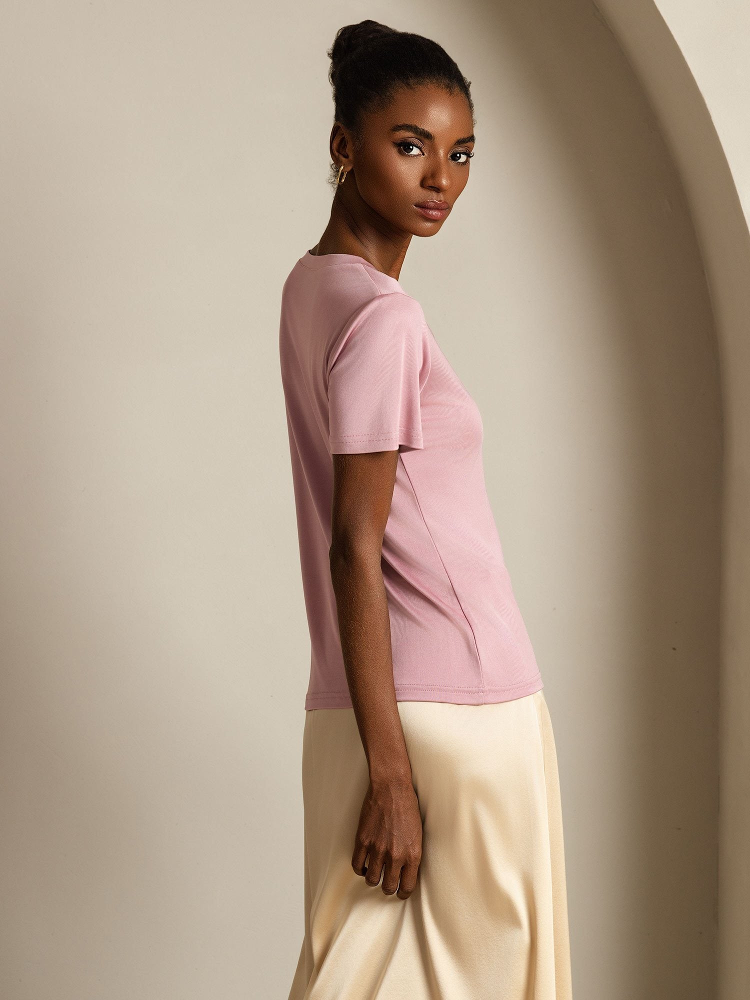 [BleekMauve] SilkSilky-NL Zijde Womens T-Shirt 006