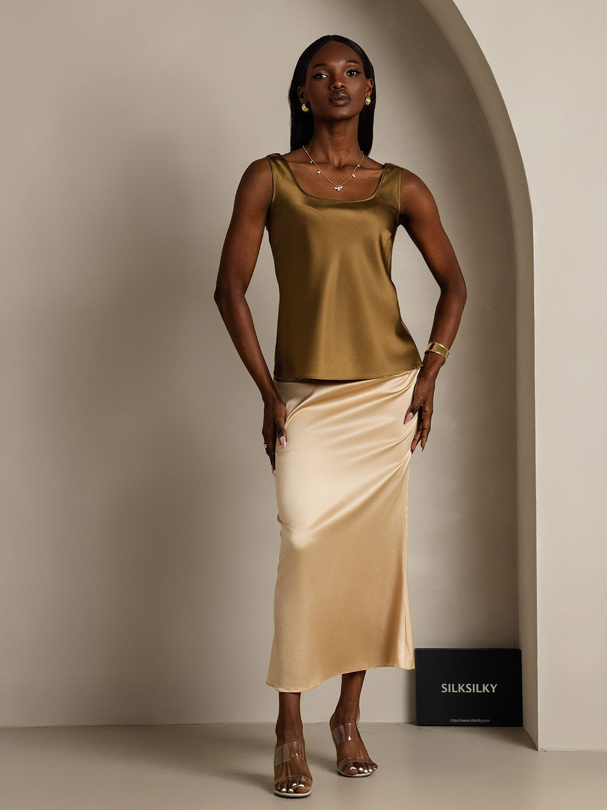 [Bruin] SilkSilky-NL 19Momme Zijde Camisoles 007