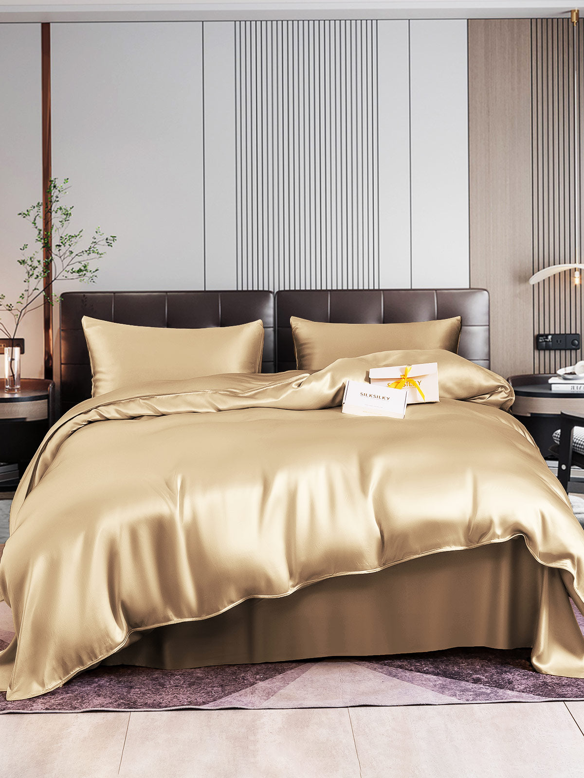 [Beige] SilkSilky-NL 22Momme Bedding Set 001