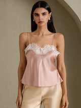 [Toscane] SilkSilky-NL Spaghetti Strap V Neck Cami-Top 003