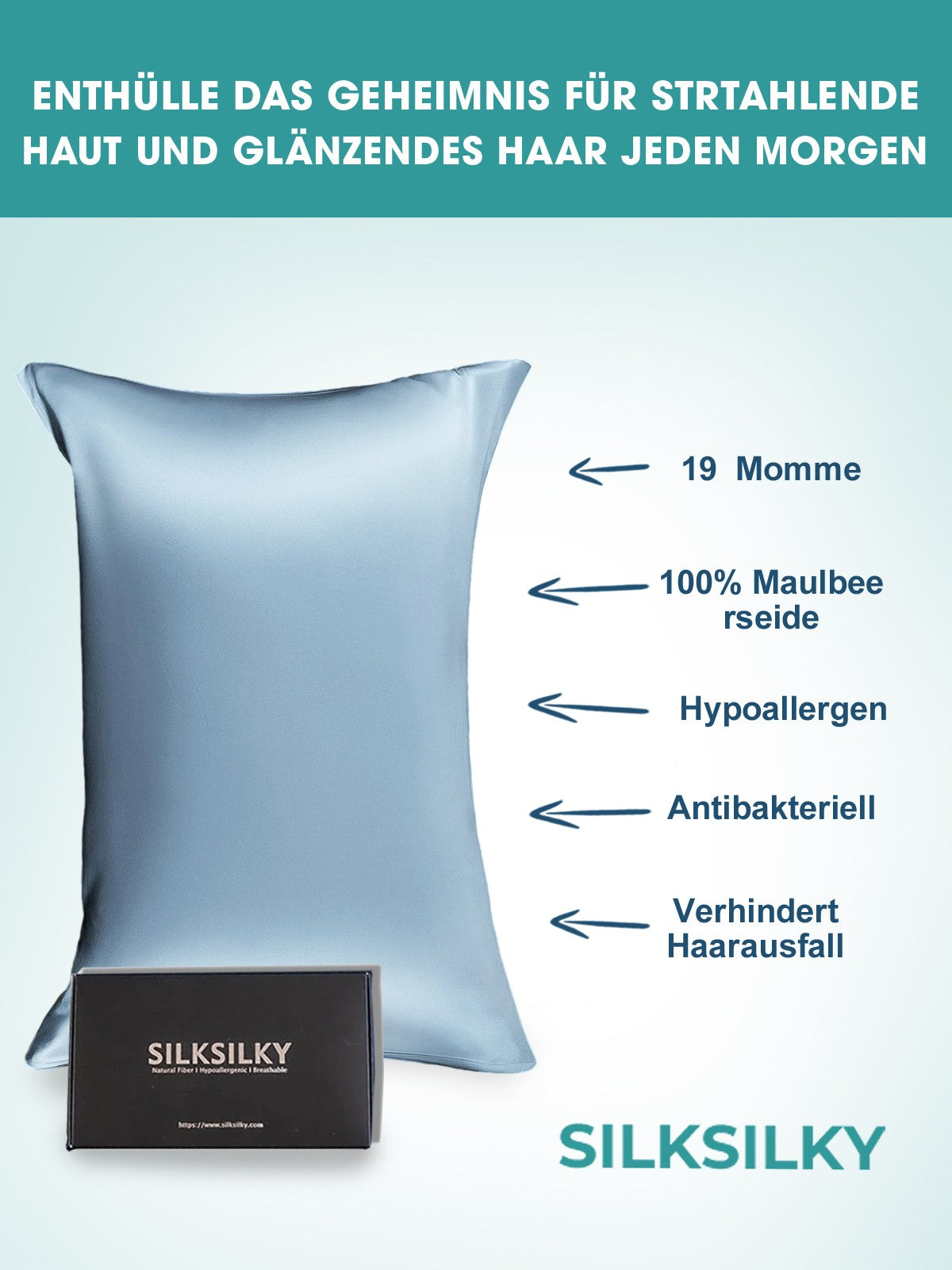 [Lichtblauw] SilkSilky-NL 19Momme Pillowcase 002