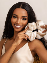 [Beige] SilkSilky-NL Scrunchie 001