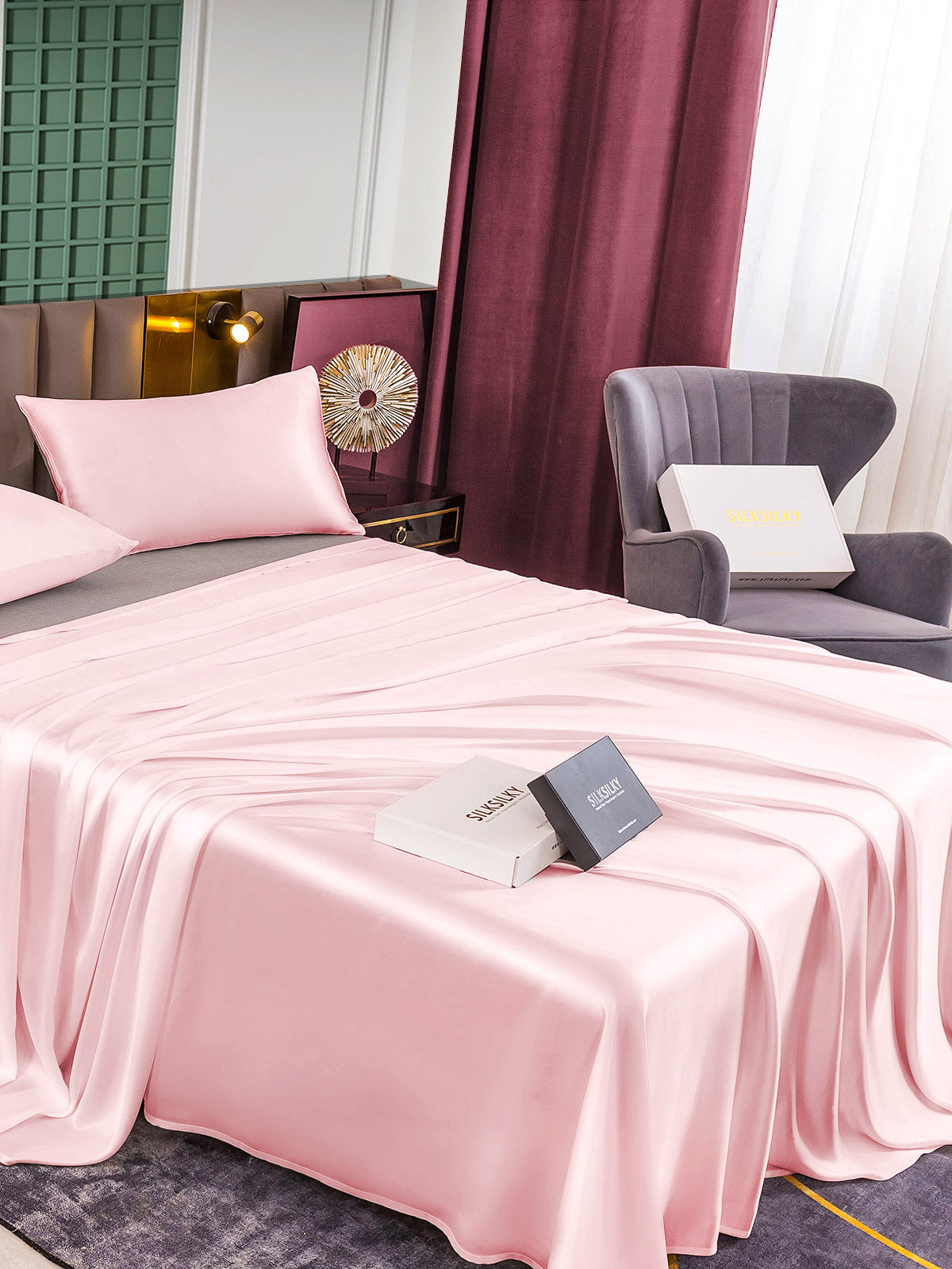 [Roze] SilkSilky-NL 25Momme Bedding Set 004