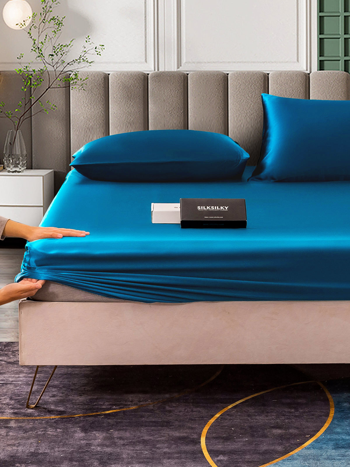 [Koningsblauw] SilkSilky-NL 25Momme Bedding Set 006
