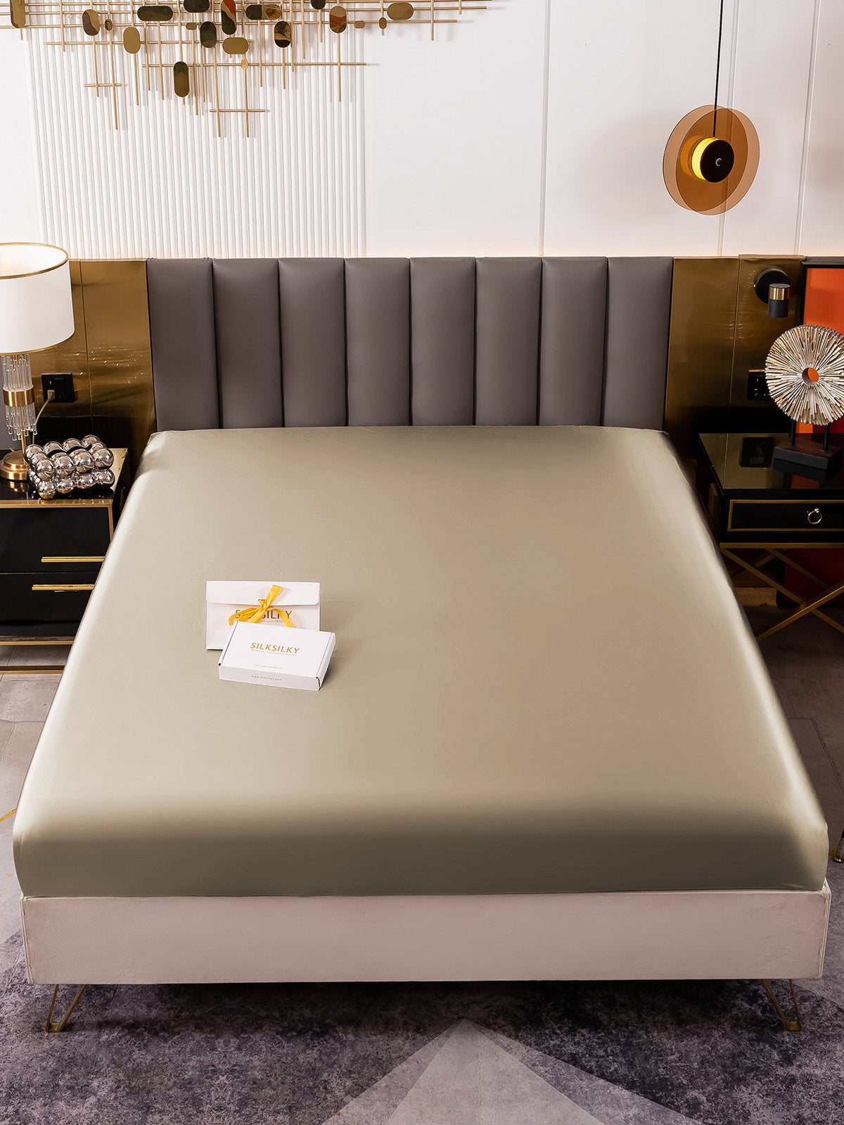 [Khaki] SilkSilky-NL 19Momme Sheet 002