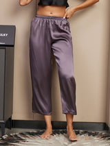 [Paars Grijs] SilkSilky-NL Women's Sleep Pants 001
