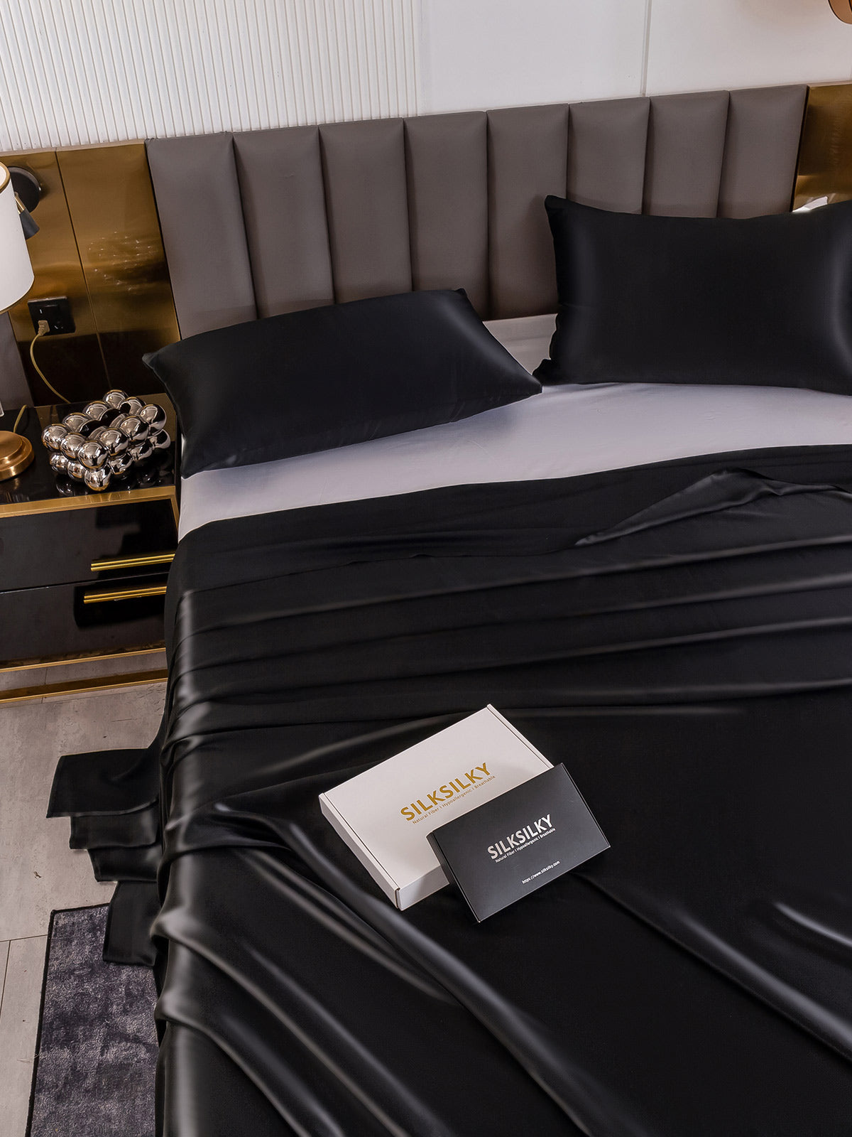[Zwart] SilkSilky-NL 19Momme Bedding Set 005