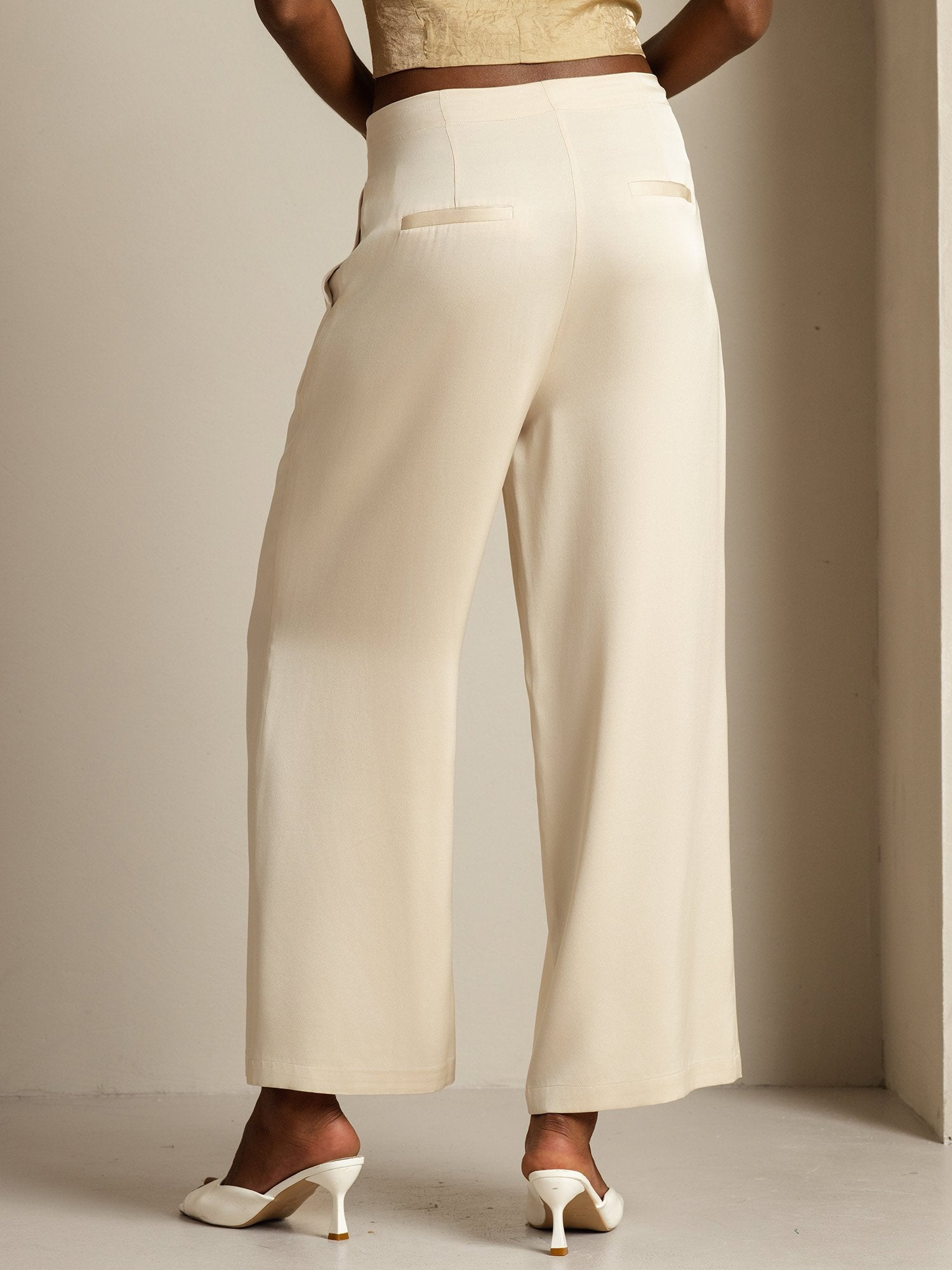 [Beige] SilkSilky-NL 19Momme Zijde Womens Pants 002