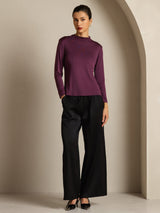 [Paars] SilkSilky-NL Zijde Womens T-Shirt 008