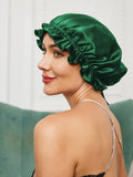 SilkSilky NL Pure Silk Sleep Cap Donkergroen 001