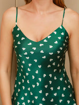 [Groen Hart] SilkSilky-NL Spaghetti Strap V Neck Cami-Set 007