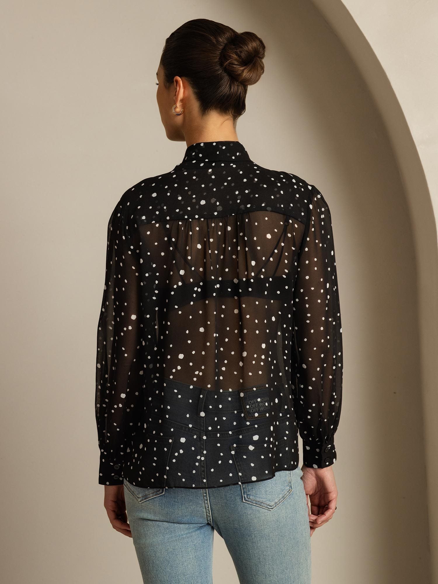 [Stippen] SilkSilky-NL Zijde Womens Shirt 002
