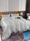 SilkSilky NL 22Momme Pure Silk Bedding Set Zilver 003