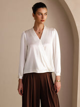 [Wit] SilkSilky-NL Long Sleeve Blouse 001