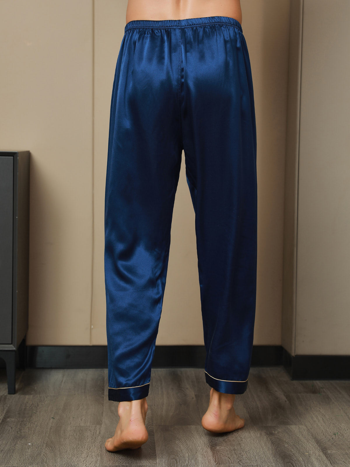 [Donkerblauw] SilkSilky-NL Mens Sleep Bottoms 008
