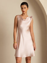 [Roze] SilkSilky-NL Sleeveless Cowl Neck Jurk 003